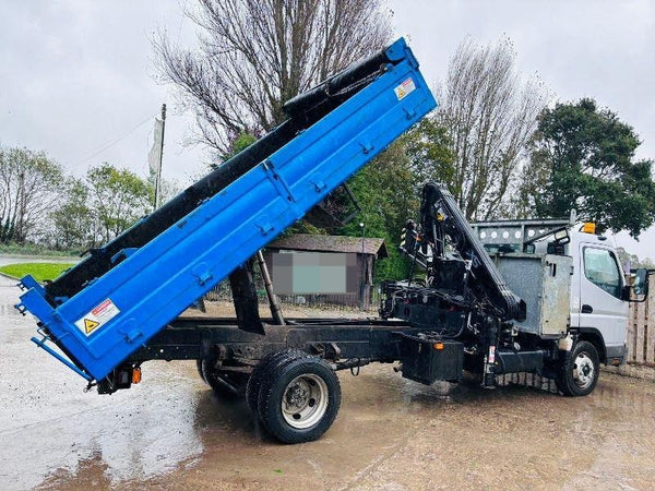 2008, MITSUBISHI CANTER 7C18, 4X2 DROPSIDE BODY TRUCK WITH HIAB CRANE.