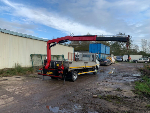 2011, MITSUBISHI CANTER WITH REAR FASSI HIAB MOUNTED